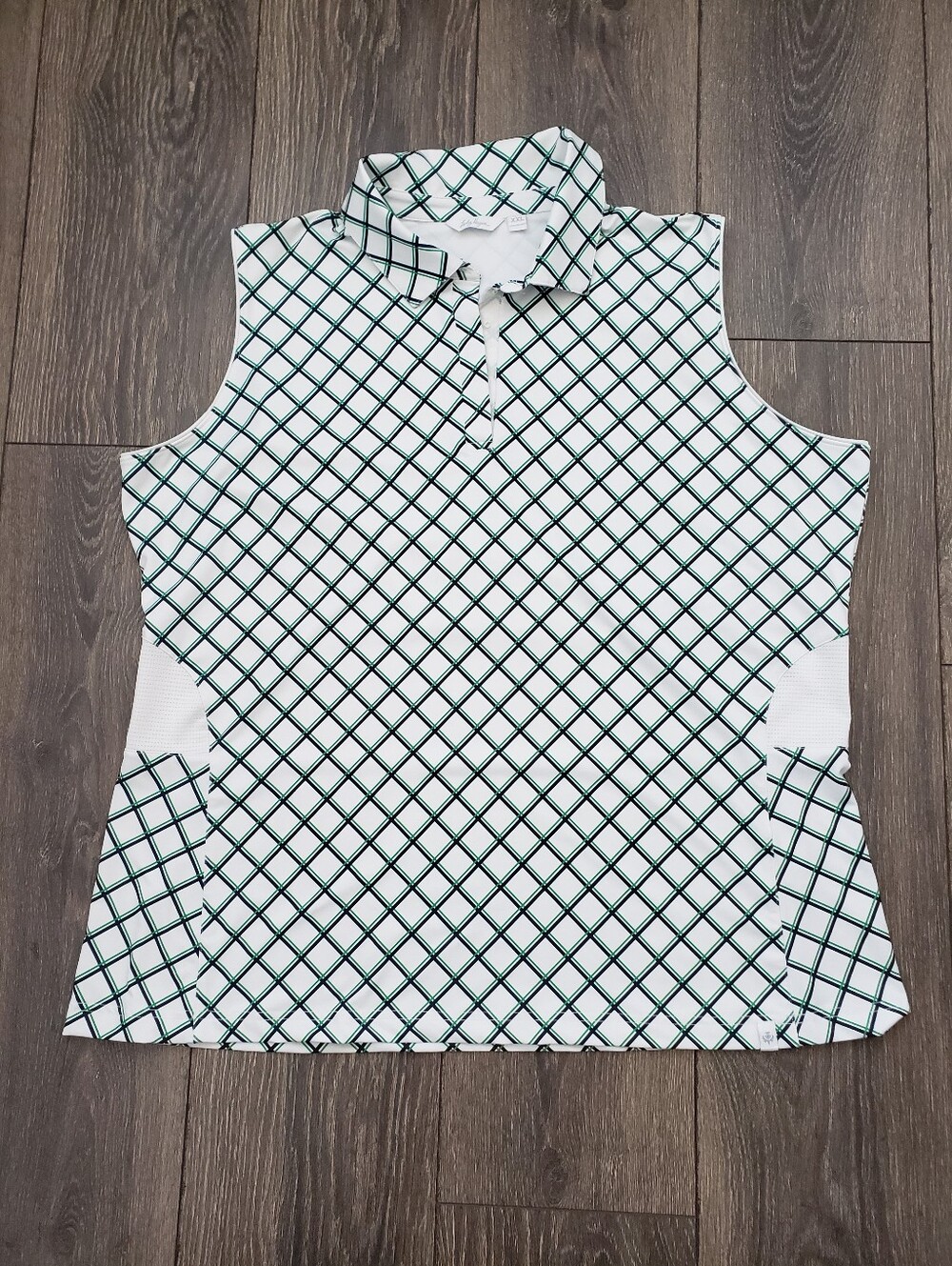 Lady Hagen Sleeveless Polo Shirt White Green Black Women's Size XXL Golf